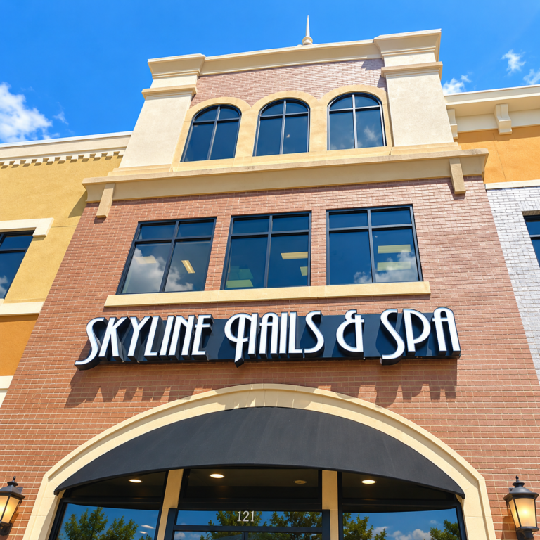 Mặt tiền Skyline Nails & Spa hiện đại